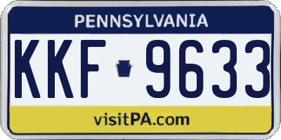 PA license plate KKF9633