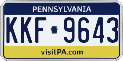 PA license plate KKF9643