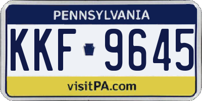 PA license plate KKF9645