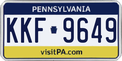 PA license plate KKF9649