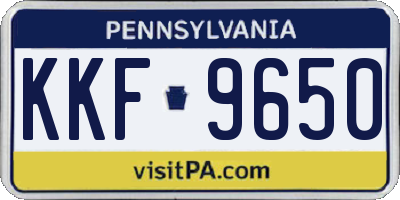 PA license plate KKF9650
