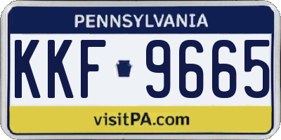 PA license plate KKF9665