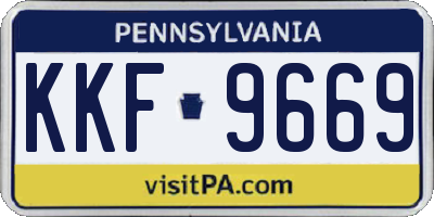 PA license plate KKF9669