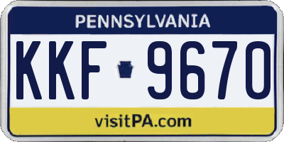 PA license plate KKF9670