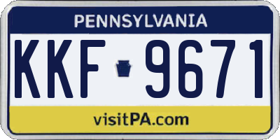 PA license plate KKF9671