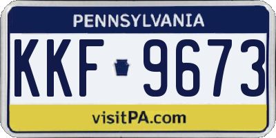 PA license plate KKF9673