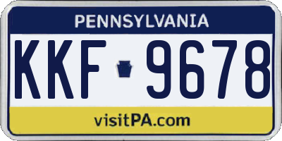 PA license plate KKF9678
