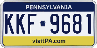 PA license plate KKF9681