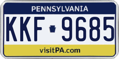 PA license plate KKF9685