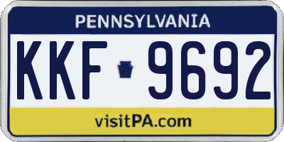 PA license plate KKF9692