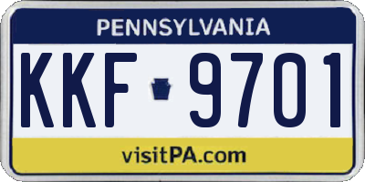 PA license plate KKF9701