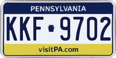 PA license plate KKF9702