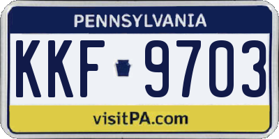 PA license plate KKF9703