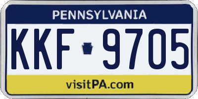PA license plate KKF9705