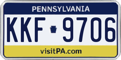 PA license plate KKF9706