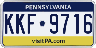 PA license plate KKF9716