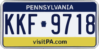 PA license plate KKF9718
