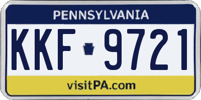 PA license plate KKF9721