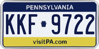PA license plate KKF9722