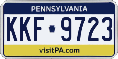 PA license plate KKF9723