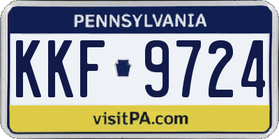 PA license plate KKF9724