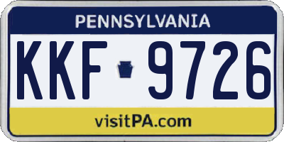 PA license plate KKF9726