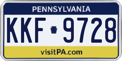 PA license plate KKF9728