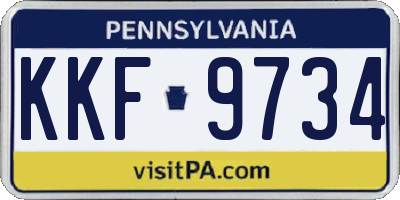 PA license plate KKF9734