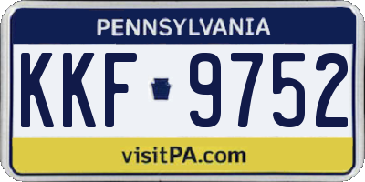 PA license plate KKF9752
