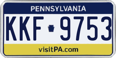 PA license plate KKF9753