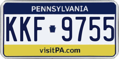 PA license plate KKF9755