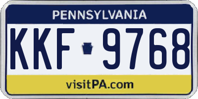 PA license plate KKF9768