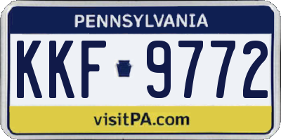 PA license plate KKF9772