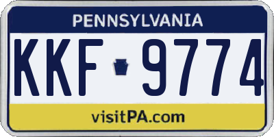 PA license plate KKF9774