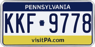 PA license plate KKF9778