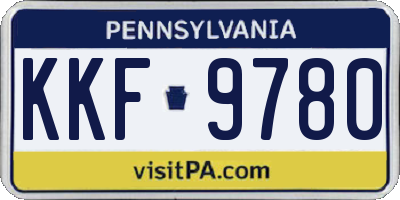 PA license plate KKF9780