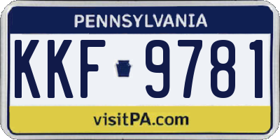 PA license plate KKF9781