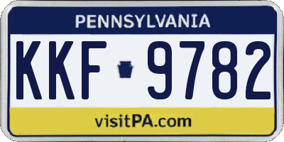 PA license plate KKF9782