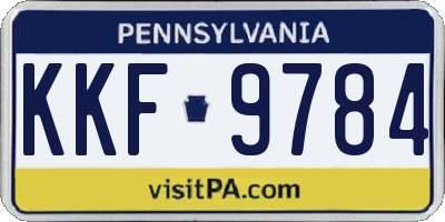 PA license plate KKF9784