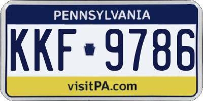 PA license plate KKF9786