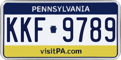 PA license plate KKF9789