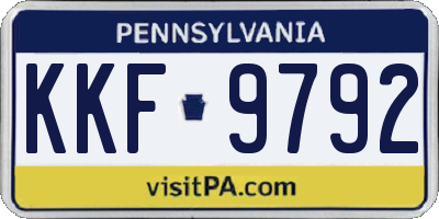 PA license plate KKF9792