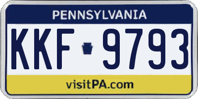 PA license plate KKF9793