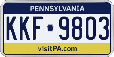 PA license plate KKF9803