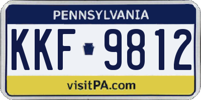 PA license plate KKF9812