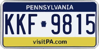 PA license plate KKF9815