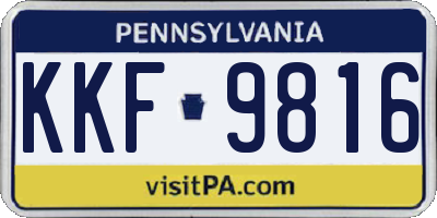 PA license plate KKF9816