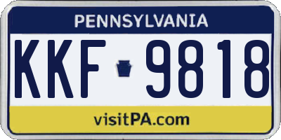 PA license plate KKF9818