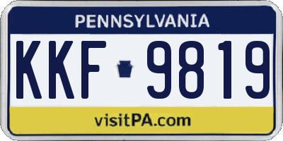 PA license plate KKF9819