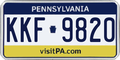 PA license plate KKF9820